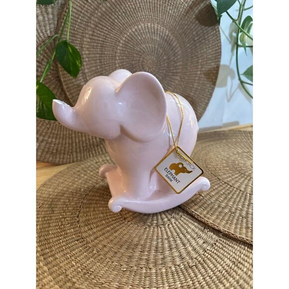 Lila & Jack Pink Ceramic Elephant Bank – Adorable & Functional - Picture 1 of 10